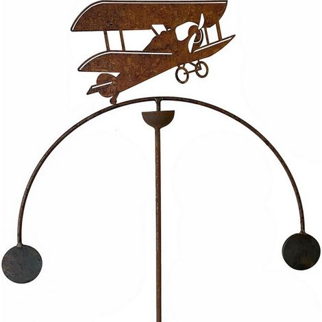 Tiger Moth Double Wind Rocker - W54 x H148.5 cm - Bare Metal/Ready to Rust