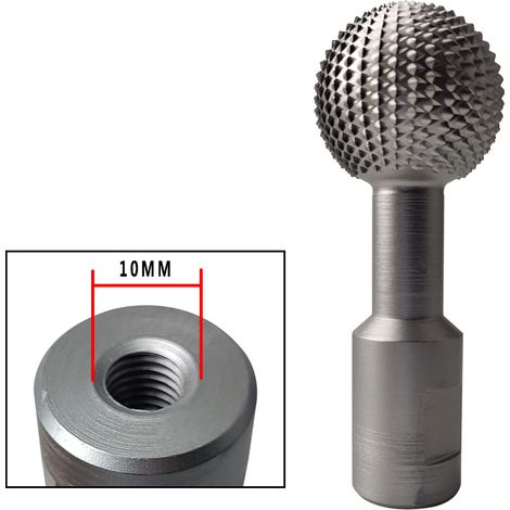 Argent 10 mm (pour meuleuse d'angle de 100 mm) Couteau à rainurer sphérique pour le bois, lime rotative, lime sphérique, tête de meulage pour la sculpture, meuleuse d'angle, tête de meulage sphérique (1/5)