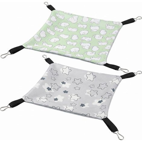 Amaca per porcellini d'India, set da 2 pezzi (28 x 28 cm) – Accessorio per gabbia ventilato su entrambi i lati, adatto a furetti, cincillà, criceti e altri piccoli animali. (1/5)