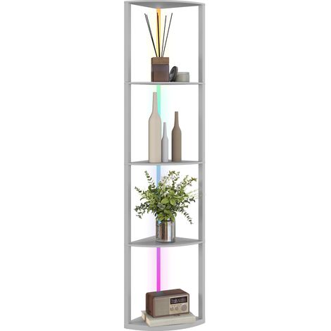 Lampadaire LED, intensité variable sur 5 niveaux, avec étagère, changement de couleur RGB, télécommande (1/5)