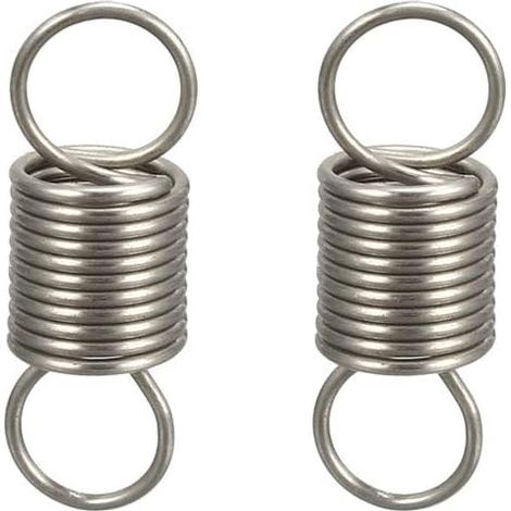 2pcs Ressort de Traction Ressort de Tension Fil Diamètre 0,02" Ressorts d'Extension, Inoxydable Acier, OD 0,2", Libre Longueur 0.59", Petit Double Crochet