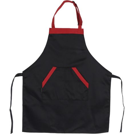 Tablier - Polyester 100 - Pour Cuisine Maison Restaurant Jardin Travaux Extérieurs - Noir - 1 Pièce (1/5)