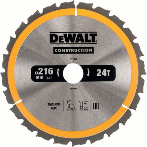 Stationäres Kreissägeblatt Ø216mm 24 Zähne - DEWALT DT1952-QZ