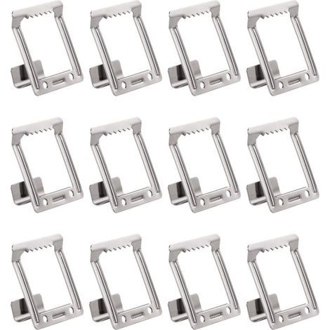 12pcs Clips pour Cadre de Tableau, Profondeur de 15mm, Crochets de Suspension pour Châssis, Fixation Métallique de Toile, Pince Sans Percer pour Fixer, Accrocher des photos, Noir Clair