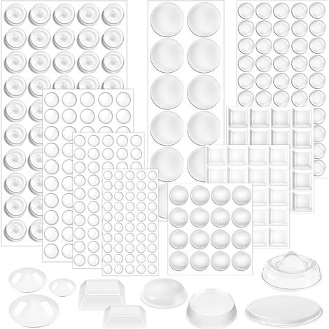 Amortisseur Porte Placard, Anti Porte Qui Claque, Diamètres 0,6 à 2 cm Patin Silicone, Formes Ronde, Trapézoïdale, Hémisphérique et Bouton (1/5)