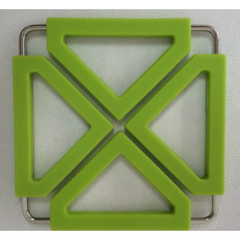 2 pièces de coussin isolant en silicone en acier inoxydable non magnétique rétractable coussin de pot de style européen coussin anti-brûlure maison tapis de salle à manger sous-verre 12,5  0,8 cm vert (1/2)