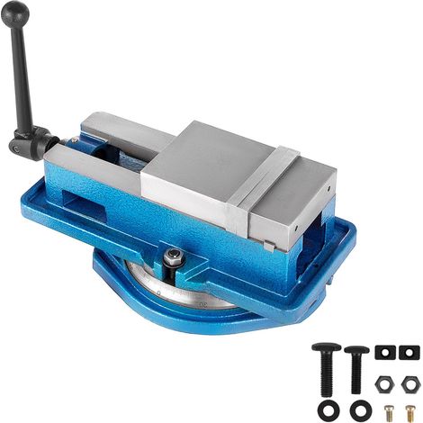 Étau de précision pour fraiseuse 4 pouces, base pivotante 360° avec échelle, ouverture 100mm, serrage précis pour usinage de pièces fines sur machines de fraisage et perçage. (1/5)