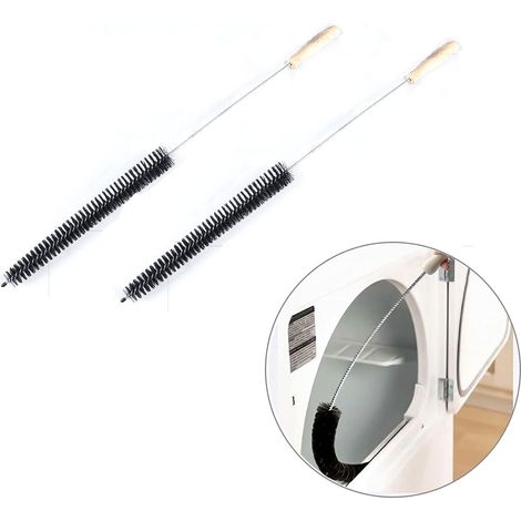Lot de 2 brosses pour radiateur, flexible, manche bois, poils nylon, nettoyage conduits (1/5)