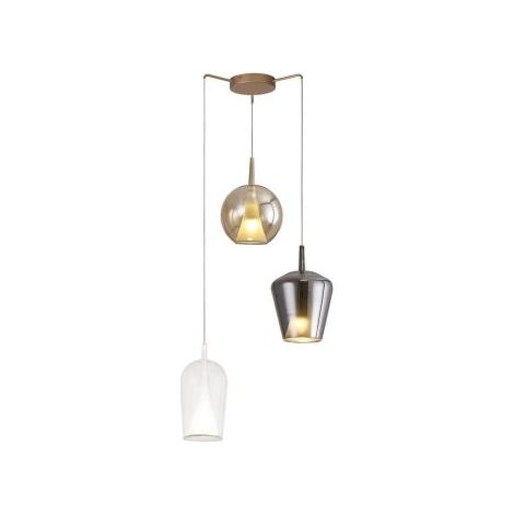 Mantra Lámpara de techo Colgante de cristal Elsa con 3 Luces Bola, Campana y Champ (1/3)