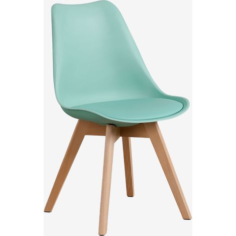 Pack de 4 chaises de salle à manger nordiques SKLUM Vert Jade