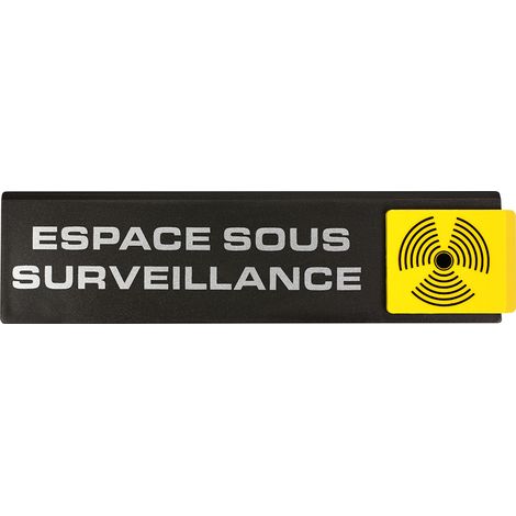 Plaque de porte Espace sous surveillance - Europe design 175x45mm - 4260242