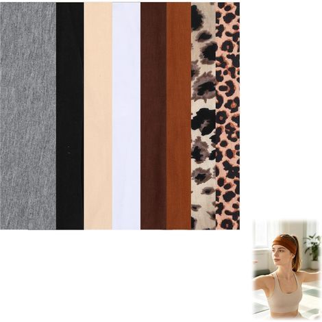 Set di 8 fasce antiscivolo per uomo e donna, fasce elastiche unisex ideali per la corsa, lo sport e lo yoga, accessori alla moda leggeri e traspiranti per l'attività fisica e l'uso (1/5)