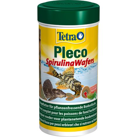 Pastillas de espirulina Tetra Pleco 250 ml - alimento para peces herbívoros de fondo