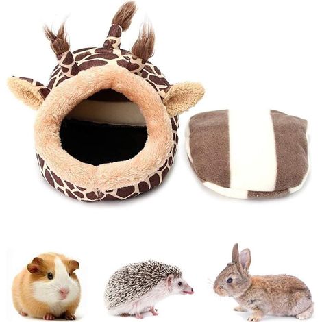 Hamster House Bed, Cotton Nest for Hamster, Bed House Cage Nest, Soft Detachable Giraffe Shape Small Animal House Bed for Hamster, Hedgehog, Guinea Pig, Chinchilla