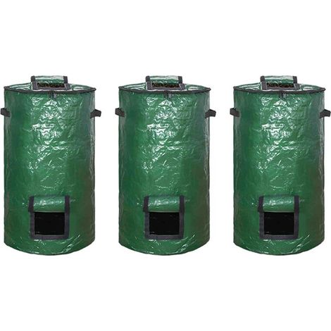3X Sac Poubelle à Compost, Seau à Compost Scellable par Fermentation, Sac à Compost pour Déchets de Feuilles de Jardin (1/4)