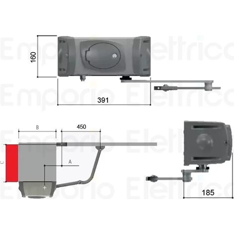 Came – Motoréducteur pour portail battant 1FE4024 – 24V DC – Longueur de vantail jusqu'à 4m – Poussée 360N – Installation facile - FE4024 (1/3)