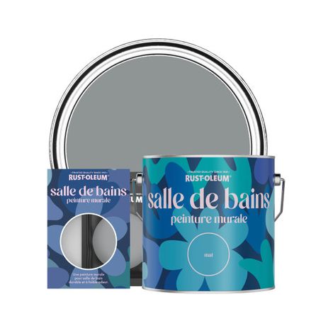 Peinture pour Murs et Plafonds de Salle de Bains - Anthracite Moyen (1/3)