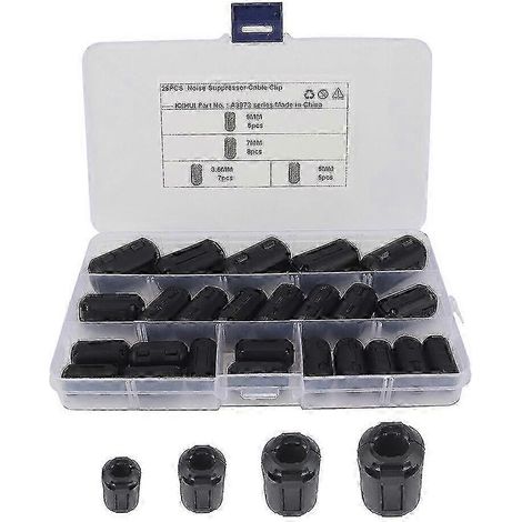 25 unidades de anillo de núcleo de ferrita para cable, filtro supresor de ruido para cable de alimentación hwyYVL