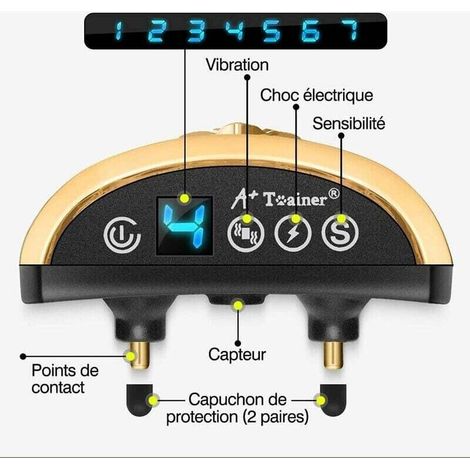 Verstellbares elektrisches Antibellhalsband für Hunde mit 7 Stufen, 3 Empfindlichkeits-/Vibrations-/Schockmodi, verstellbarem Halsband (19–62 cm) für alle Hunde, wasserdicht (IP66) – KZQ