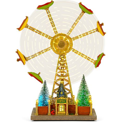 Giostra natalizia ruota panoramica con luci led e movimento per decorazioni natalizie