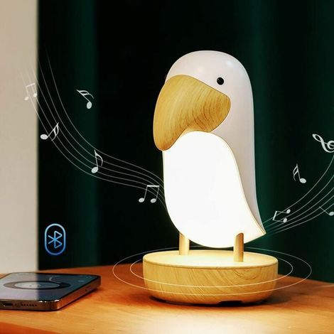 Lámpara LED táctil con forma de pájaro, transpirable, recargable y regulable para sala de estar u oficina. (1/5)
