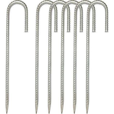 Ahlsen 30 cm robuste, verzinkte Stahl-Erdanker mit J-Haken für Trampolinzelte – geeignet für Campingplätze, Gärten, Unterstände und Schaukeln (1/5)