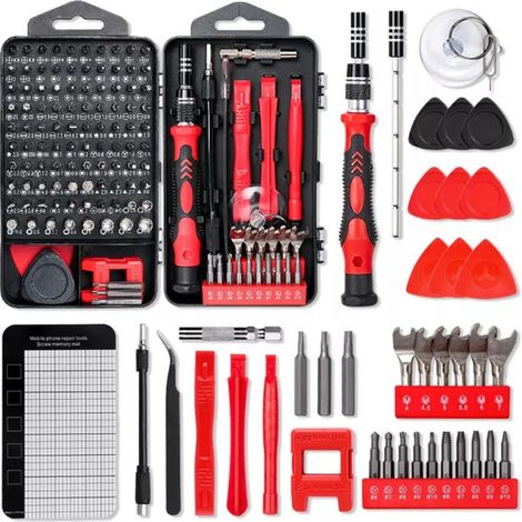 Jeu de tournevis magnétiques de précision avec embouts, ensemble de 115 mini-tournevis pour la réparation de smartphones, iPhones, tablettes, consoles, ordinateurs portables, montres, appareils photo (1/5)