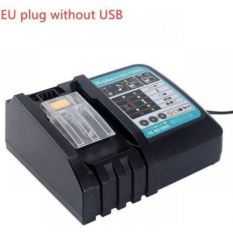 chargeur de batterie Li-ion, courant de charge 3A, pour outil électrique Makita 14.4V 18V BL1830 Bl143 3A without USB EU -QUKJ1856 (1/4)