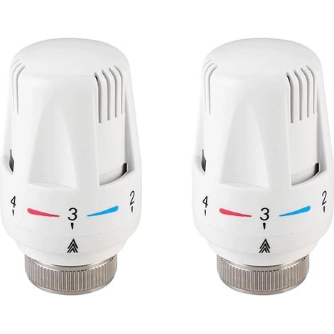 Tete Thermostatique,2Pcs Taille de Filetage M301,5 Têtes Thermostatiques de Radiateur,Vannes de Contrôle de Température,Vanne de Radiateur,Radiateur Thermostatique pour Bureau et Maison (1/5)