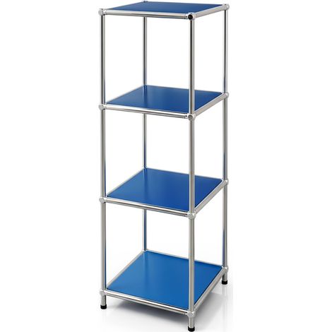 Metallregal Concept Epure MK-005 4-stöckiges Ablageregal mit offenen Ablagen Blau