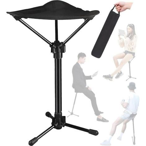 Tabouret Pliant - Réglable 3 Hauteurs 60-70-79 cm - Aluminium Haute Résistance - Tissu Oxford Épaissi - Charge 150 kg - Sac de Transport Inclus - 1 Pièce (1/5)