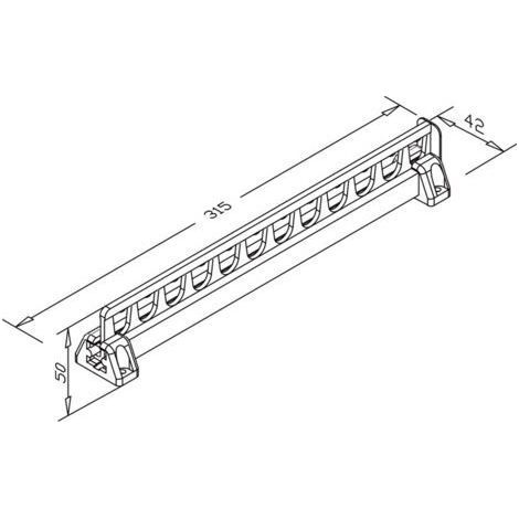 Portant à vêtements coulissant pour 12 cintres – Longueur 315 mm, en métal et plastique – Charge maximale 3-8 kg – Lot de 1 (1/4)