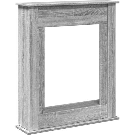 Cadre de cheminée sonoma gris 75x20x87,5 cm bois d'ingénierie