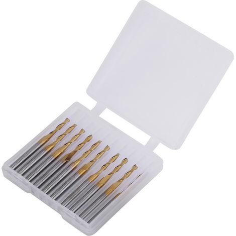 Fraise 2 lèvres carbure titane, queue 3,175mm, diamètre coupe 2mm, outil défonceuse précision CNC (1/5)