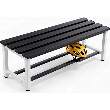 Twinthink Banco Vestuario Metálico Para Gimnasio y Escuelas (Blanco/Negro) (1/5)