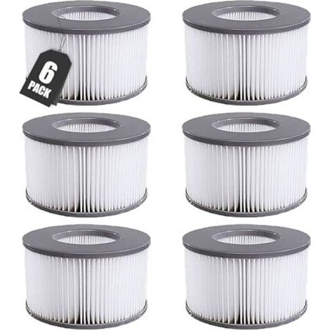 Filtre Spa Lite pour Mspa, 6 pcs Filtre pour Whirlpool MSpa à Partir de 2020, Filtre pour Mspa Lite, Cartouche de Filtre à Eau pour Piscines Gonflables, Bains à Remous et Spas