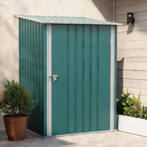 Abri de jardin coloris vert en acier 100 x 103 x 160 cm (1/5)