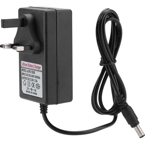 Chargeur de remplacement 12.6V 2A pour batterie lithium-ion, adaptateur secteur 100-240V avec prise UK, DC 12.6V 2A (1/5)