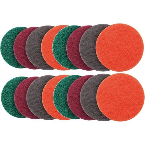 16 Pièces de Ponçage Polaire Set Tampons de Polissage 5 Pouces pour Bois, Acier Inoxydable, Meubles, Grain 180 400 800 1500 (1/5)