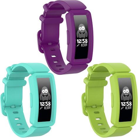 Compatible avec les bracelets Fitbit Ace 2 pour enfants de 6 ans et plus, bracelet de montre de rechange en silicone souple, bracelets de sport colorés pour Fitbit Ace 2 (garçons et filles). (1/5)