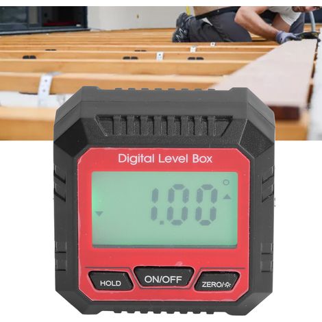 4x90° magnetischer digitaler Neigungsmesser, Wasserwaage, elektronischer Winkelmesser für die Holzbearbeitung (rot) (1/5)