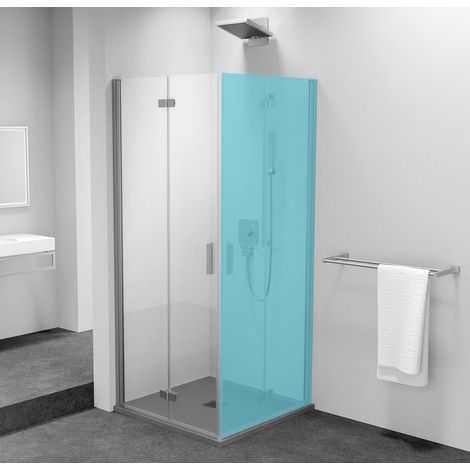 ZOOM Porte de douche à deux volets 700 mm, verre clair, gauche