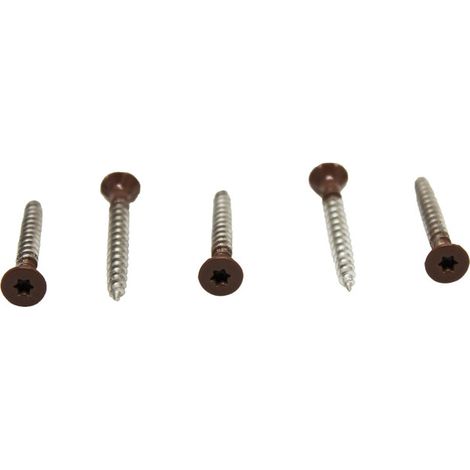 Viti per facciate in legno, testa laccata marrone cioccolato, 30 mm (100 pz)
