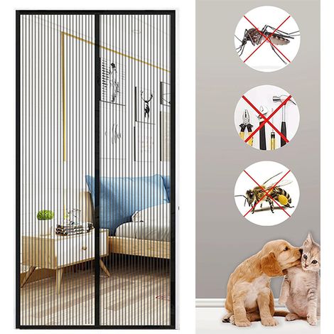 Noir Moustiquaire Porte Fenetre Anti Mouche 90 x 210CM Moustiquaire Aimantée Rideau Magnetique Pour Porte Exterieure Avec Aimants (1/5)