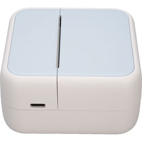 Imprimante thermique portable avec 5 rouleaux de papier, sans encre, pour étiquettes, autocollants et codes-barres (bleu). (1/5)