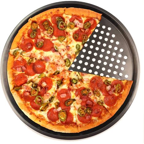 Plaque A Pizza Perforee - 30 Cm - Acier Au Carbone - Revetement Antiadhesif - Compatible Lave-Vaisselle - 1 Piece
