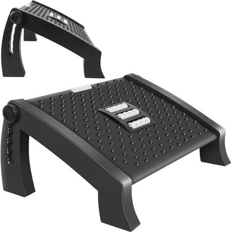 Schreibtisch-Fußstütze – Ergonomischer Fußhocker – Bequeme Sitzgelegenheit – 6-fach verstellbar – 387 x 291 x 68 cm – Schwarz (1/5)
