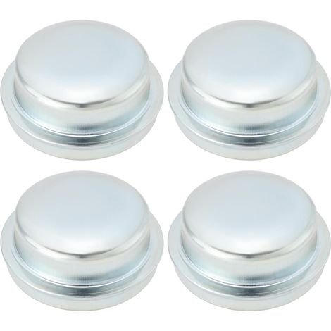 4 Pièces Cache-moyeu de Roue de Remorque Cache-Poussière de Roulement Couvre-Roue de Remorque en Acier Laminé à Froid 64x28mm pour Roues de Remorque d'un Diamètre de 64mm Argent (1/5)