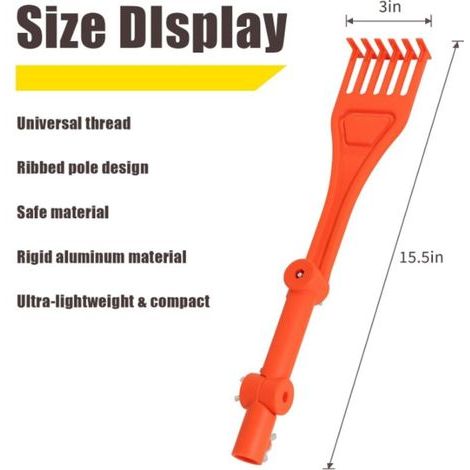Outils de nettoyage de gouttières, râteau à poignée rotative, nettoyage de gouttières, nettoyeur de gouttières à poignée réglable, outil de nettoyage de gouttières à longue portée (1/4)