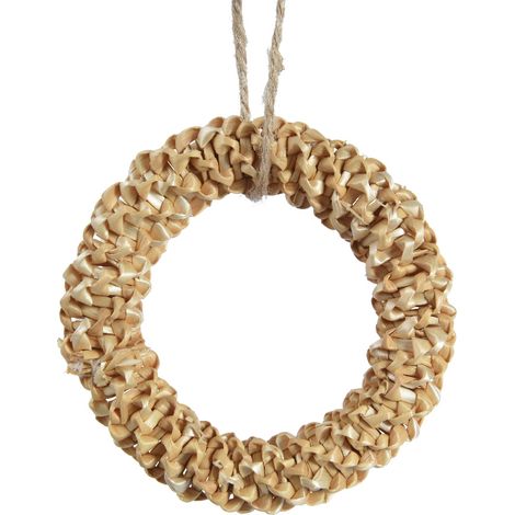 Pendaglio Di Natale Paglia Ornamentale Colore Naturale H 3Cm X Ø 14Cm